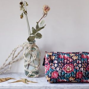 SEZANE MACRAME BOHEMIAN GLASS BOTTLE HANGING VASE